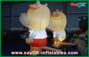 Modello gonfiabile Animale su misura Stoffa Oxford Cartoon gonfiabile Bovino con illuminazione a LED
