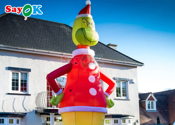 30ft Grinch personaggi di cartoni animati gonfiabili Cappello di Natale mostro verde Decorazione gonfiabile in piedi