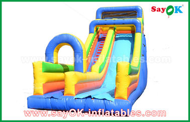 Salto gonfiabile / Sicurezza PVC Tarpaulin Salto gonfiabile Slide Giallo / Blu Colore Per Giocare