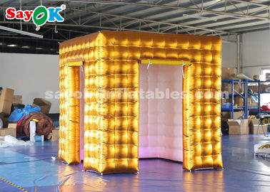 La cabina di evento visualizza la cabina della foto dell'aria di 2.5M Golden Inflatable LED con lo SGS colorato ROHS delle luci