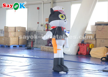 Personaggi gonfiabili Personaggi di cartoni animati gonfiabili per interni Modello di sceriffo del gatto nero da 1,5 metri